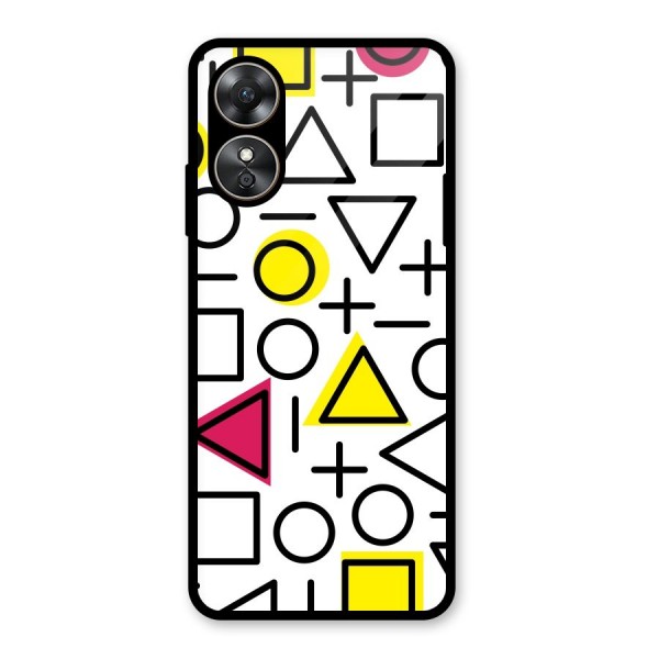 Geometry Pattern Glass Back Case for Oppo A17