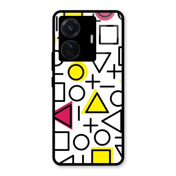 Geometry Pattern Glass Back Case for Vivo T1 Pro