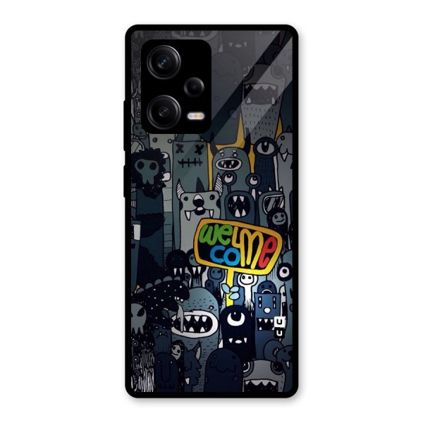 Ghost Welcome Glass Back Case for Redmi Note 12 Pro