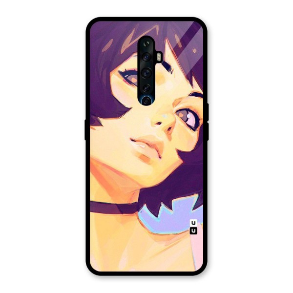 Girl Face Art Glass Back Case for Oppo Reno2 Z