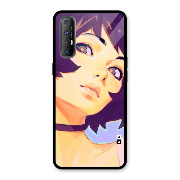 Girl Face Art Glass Back Case for Oppo Reno3 Pro