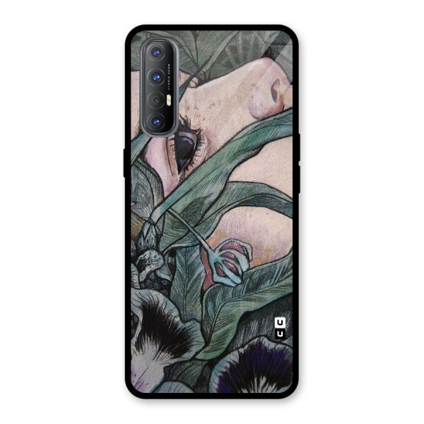 Girl Grass Art Glass Back Case for Oppo Reno3 Pro