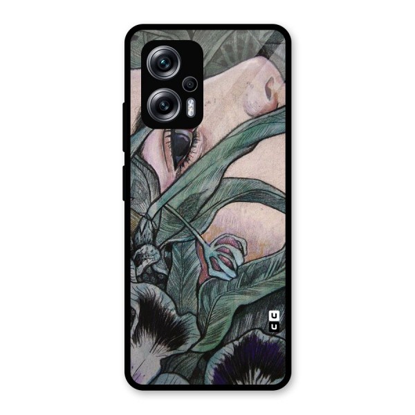 Girl Grass Art Glass Back Case for Redmi K50i