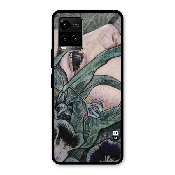 Girl Grass Art Glass Back Case for Vivo Y21 2021