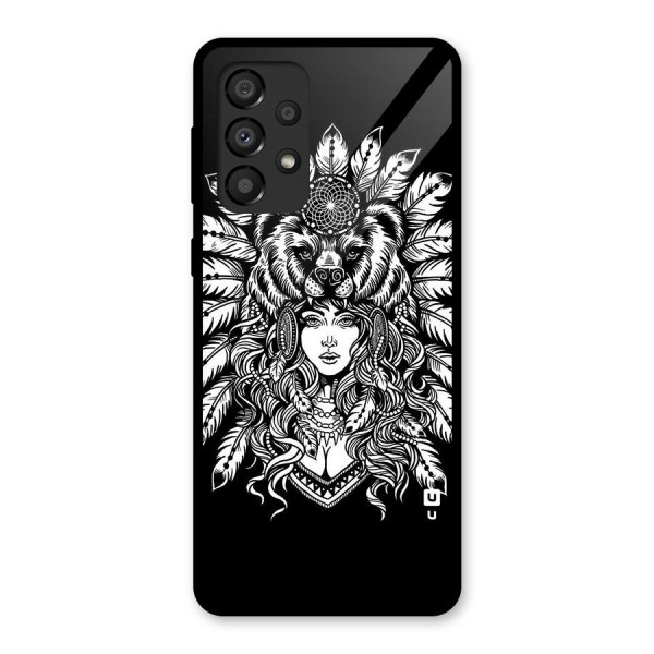 Girl Pattern Art Glass Back Case for Galaxy A33 5G