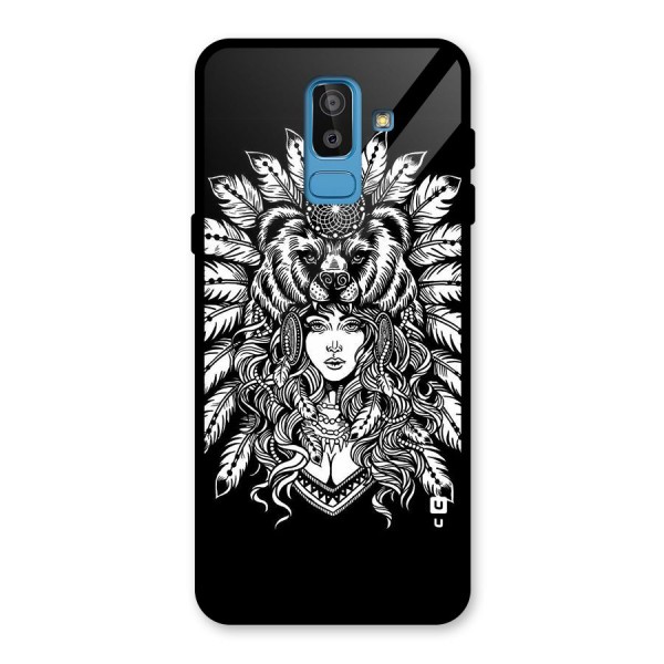 Girl Pattern Art Glass Back Case for Galaxy J8