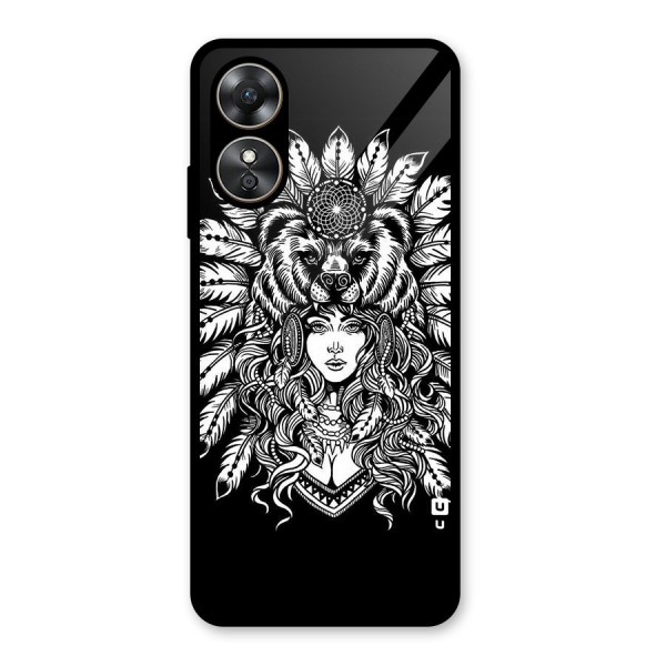 Girl Pattern Art Glass Back Case for Oppo A17