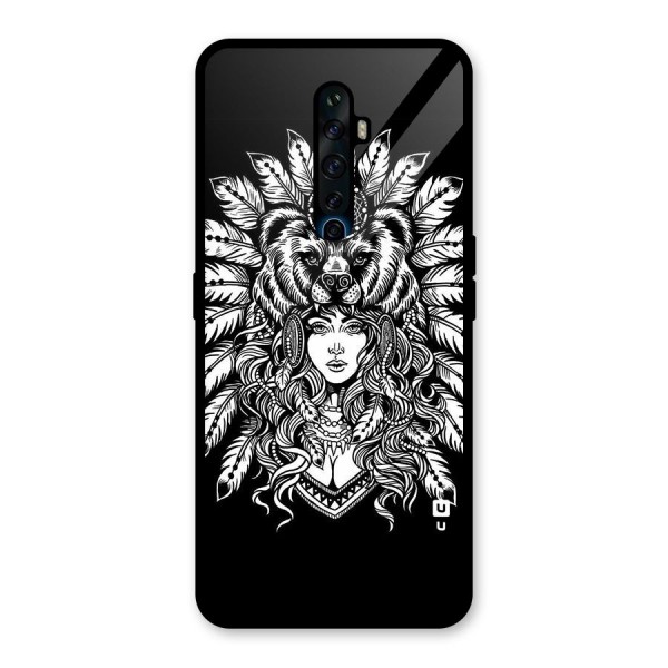 Girl Pattern Art Glass Back Case for Oppo Reno2 Z