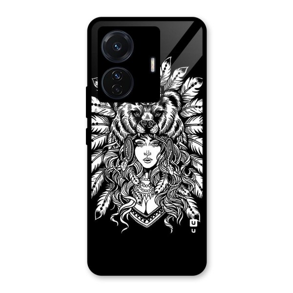 Girl Pattern Art Glass Back Case for Vivo T1 Pro