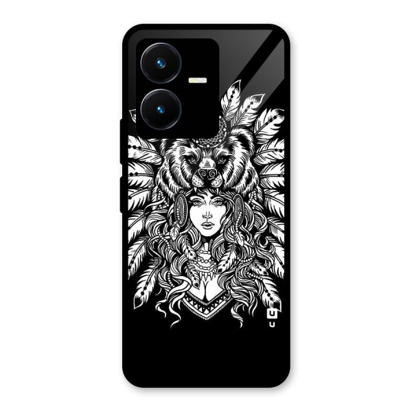 Girl Pattern Art Glass Back Case for Vivo Y22