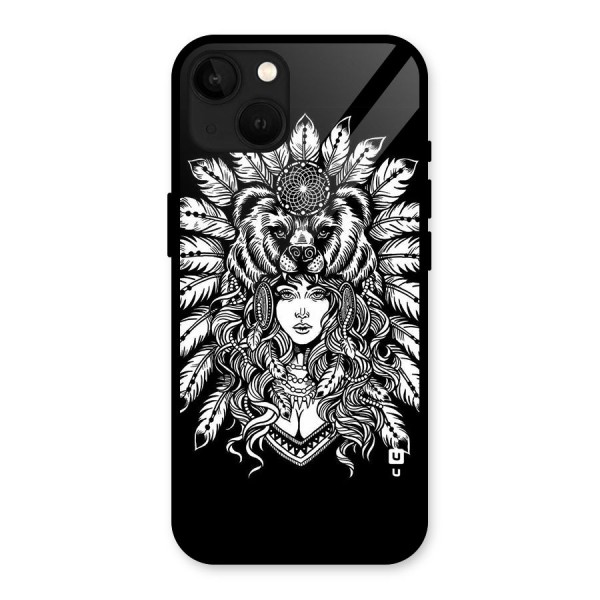 Girl Pattern Art Glass Back Case for iPhone 13