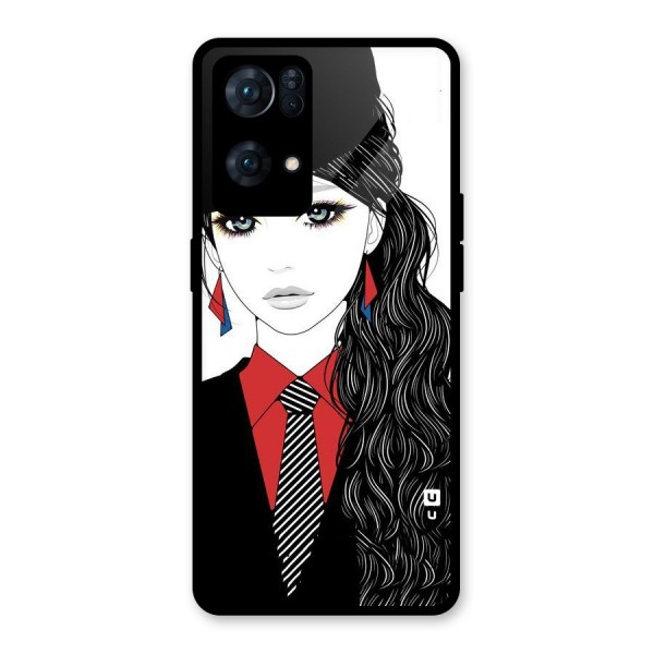 Girl Tie Glass Back Case for Oppo Reno7 Pro 5G