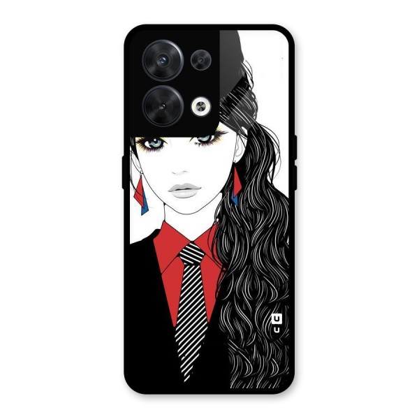 Girl Tie Glass Back Case for Oppo Reno8 5G