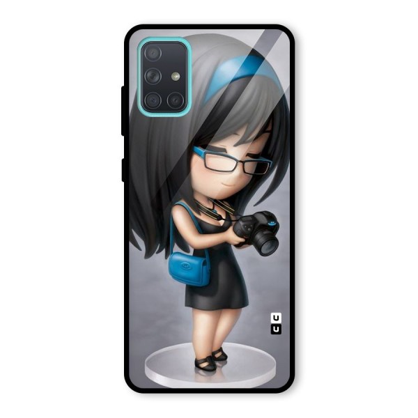 Girl With Camera Glass Back Case for Galaxy A71