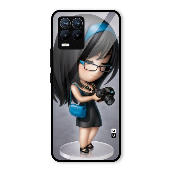 Girl With Camera Glass Back Case for Realme 8 Pro