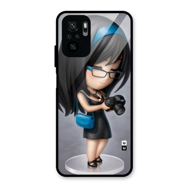 Girl With Camera Glass Back Case for Redmi Note 10