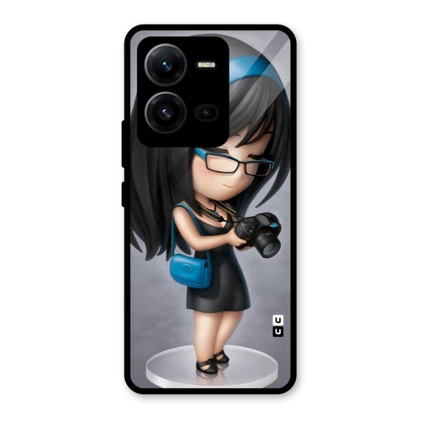 Girl With Camera Glass Back Case for Vivo V25