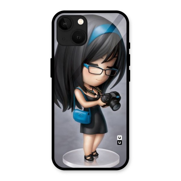 Girl With Camera Glass Back Case for iPhone 13