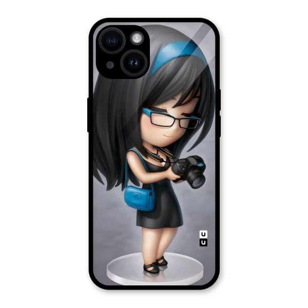 Girl With Camera Glass Back Case for iPhone 14