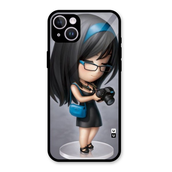 Girl With Camera Glass Back Case for iPhone 14 Plus