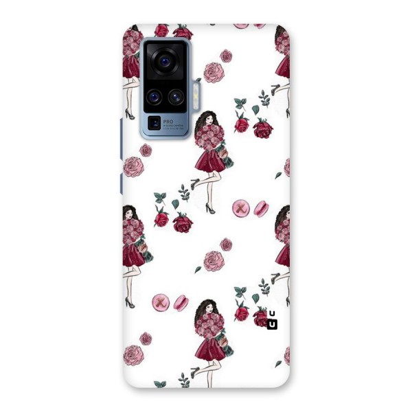 Girl With Flowers Back Case for Vivo X50 Pro