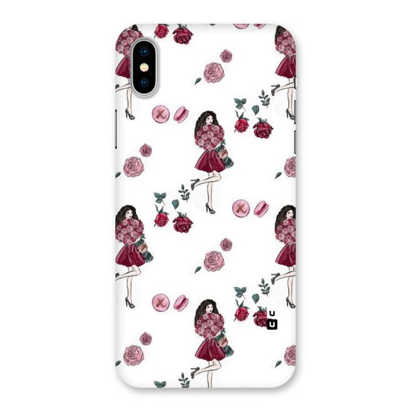 Girl With Flowers Back Case for iPhone X