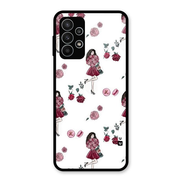 Girl With Flowers Glass Back Case for Galaxy A23