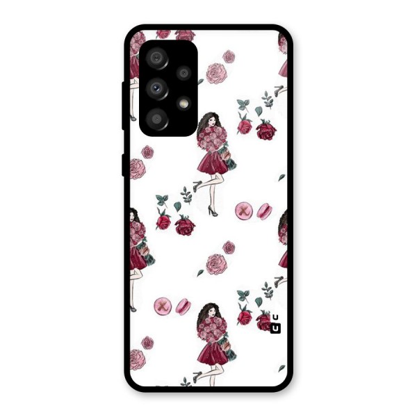 Girl With Flowers Glass Back Case for Galaxy A32