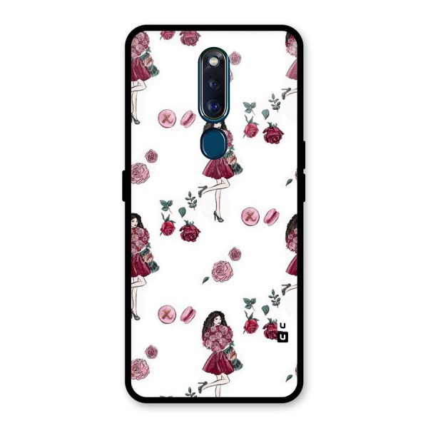 Girl With Flowers Glass Back Case for Oppo F11 Pro