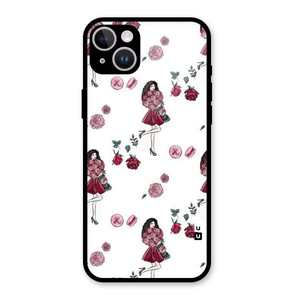 Girl With Flowers Glass Back Case for iPhone 14 Plus