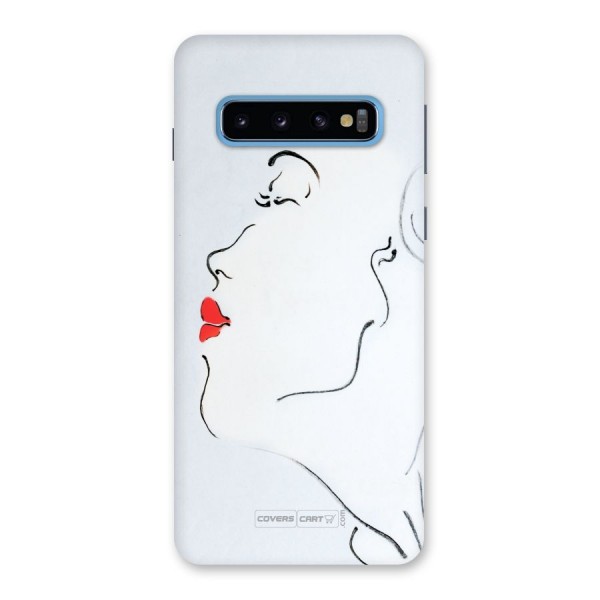 Girl in Red Lipstick Back Case for Galaxy S10