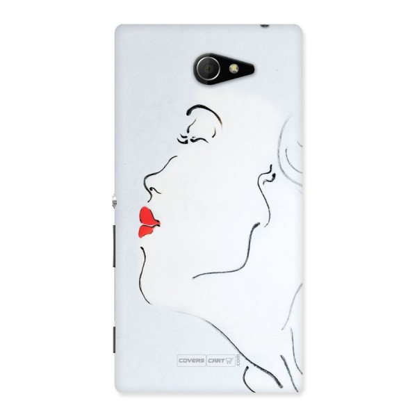 Girl in Red Lipstick Back Case for Sony Xperia M2