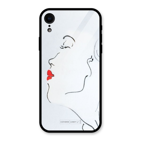 Girl in Red Lipstick Glass Back Case for XR