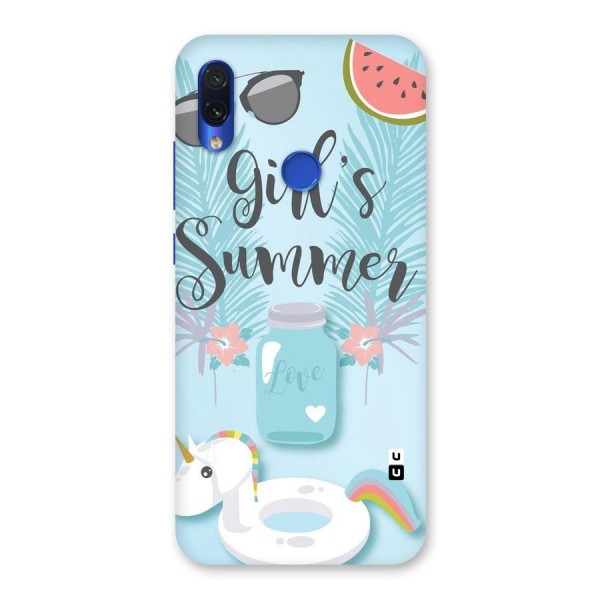 Girls Summer Back Case for Redmi Note 7