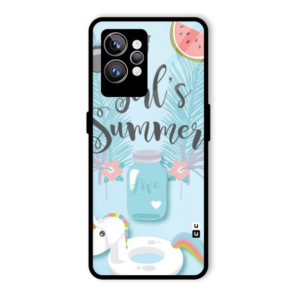 Girls Summer Glass Back Case for Realme GT2 Pro