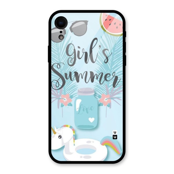 Girls Summer Glass Back Case for XR