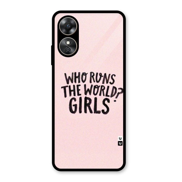 Girls World Glass Back Case for Oppo A17