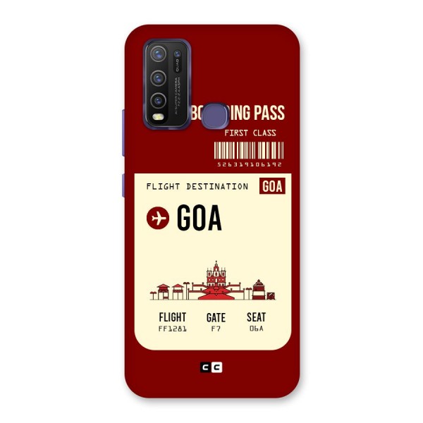 Goa Boarding Pass Back Case for Vivo Y30