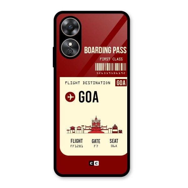 Goa Boarding Pass Glass Back Case for Oppo A17