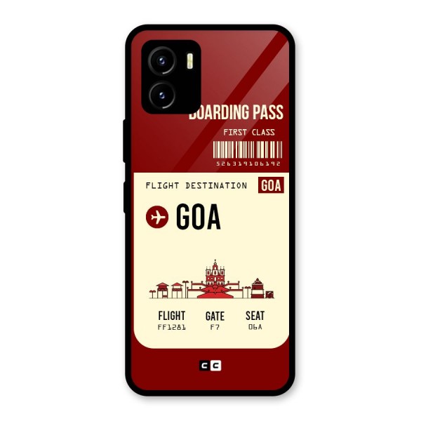 Goa Boarding Pass Glass Back Case for Vivo Y15s