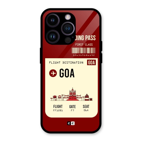 Goa Boarding Pass Glass Back Case for iPhone 14 Pro