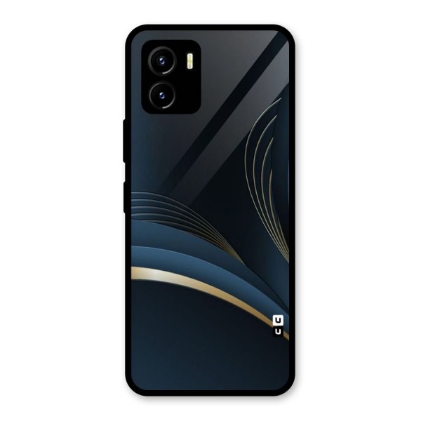 Gold Blue Beauty Glass Back Case for Vivo Y15s