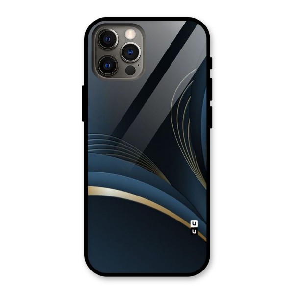 Gold Blue Beauty Glass Back Case for iPhone 12 Pro