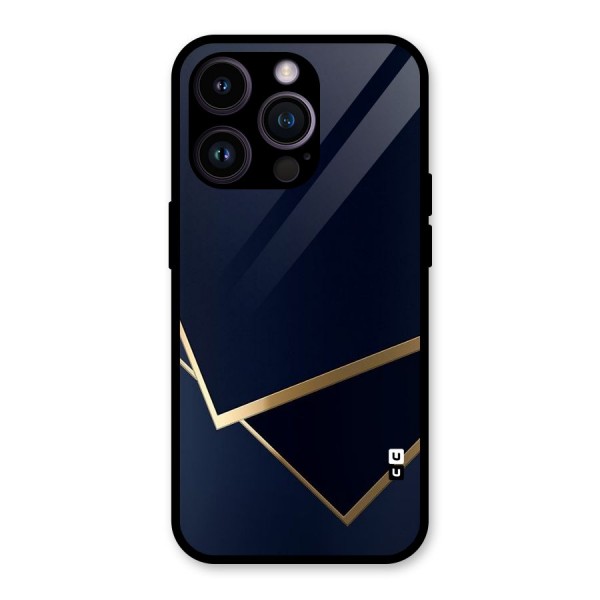 Gold Corners Glass Back Case for iPhone 14 Pro