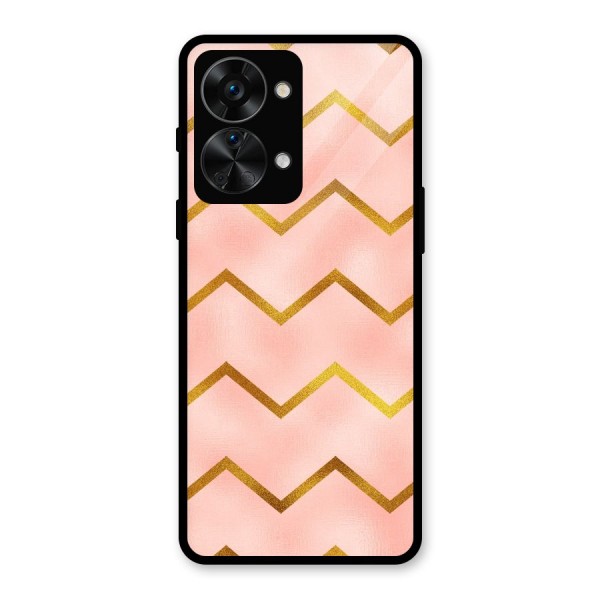 Gold Pink Pattern Glass Back Case for OnePlus Nord 2T