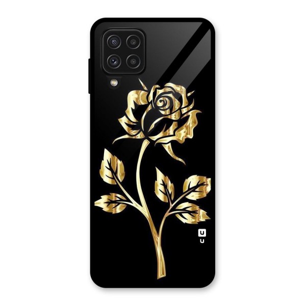 Gold Rose Glass Back Case for Galaxy A22 4G