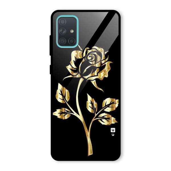 Gold Rose Glass Back Case for Galaxy A71