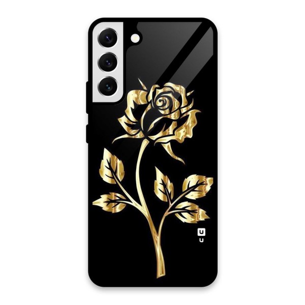 Gold Rose Glass Back Case for Galaxy S22 Plus 5G