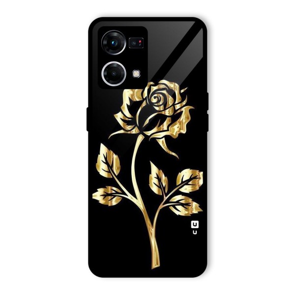 Gold Rose Glass Back Case for Oppo F21 Pro 4G