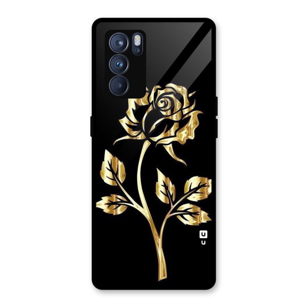 Gold Rose Glass Back Case for Oppo Reno6 Pro 5G